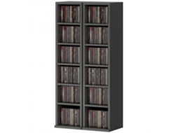 2 Prateleiras Altas Cd-dvd 12 Compartimentos Capacidade204 Cds - Cor: Preto 21x22,5x88,5cm