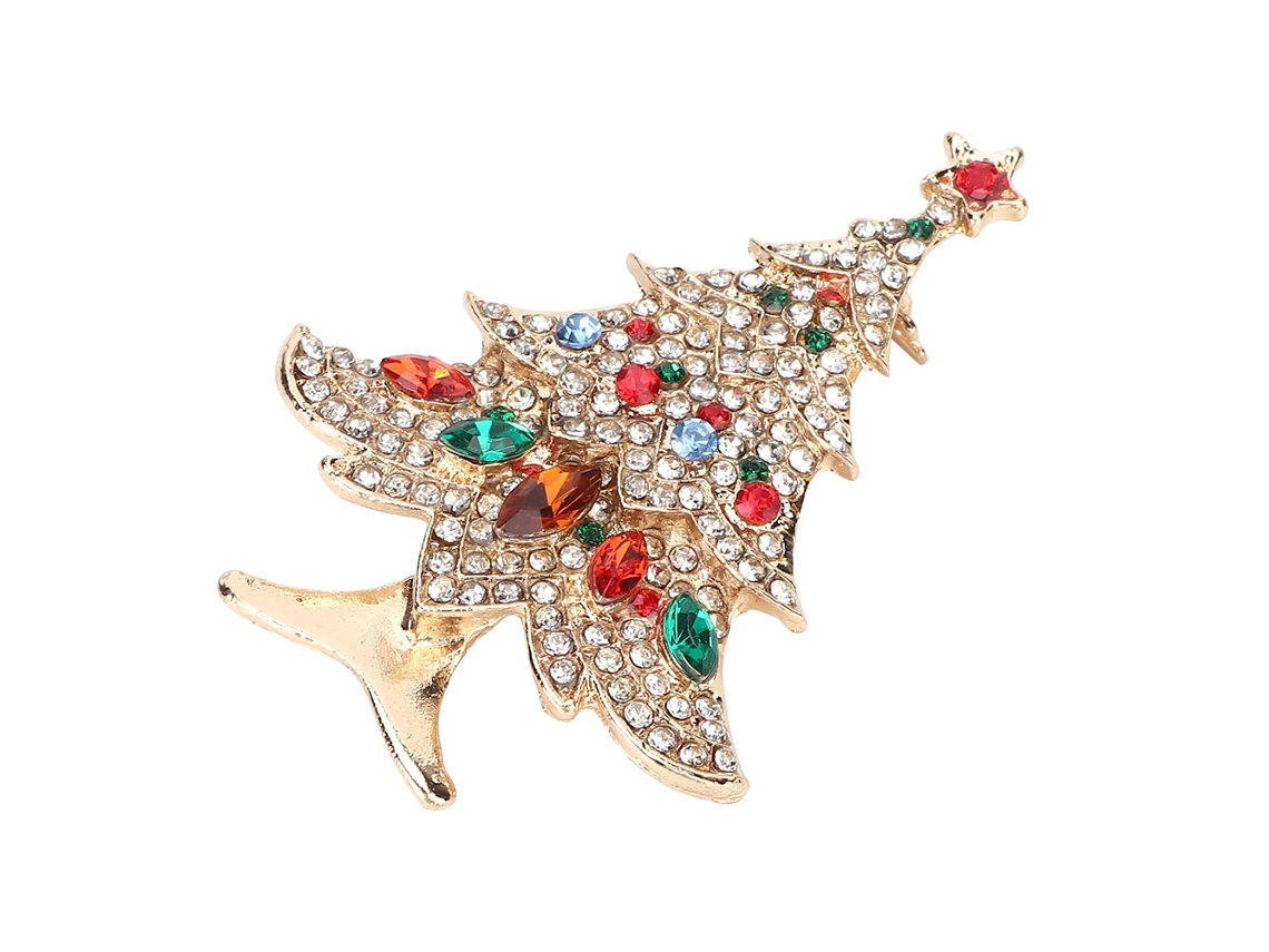 Laxiscreed Broche De Natal Feminino Em Liga Com Cristais, Elegante Para Mulheres