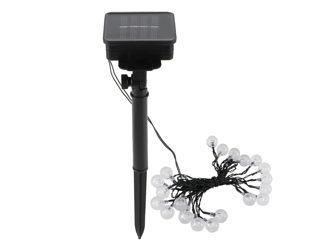 Luzes de Cordão Solar com 20 Chips LED para Natal Jardim Decoração Festa IP65 S/MARCA