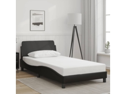 Vidaxl Estrutura de Cama Dover 100x200 Cm Couro Artificial Preto