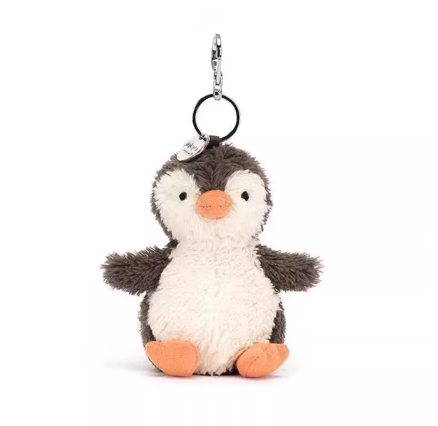 Chaveiro de Pelúcia Fofo, Pingente de Brinquedo Macio. Decoração para Bolsa. MDUG (pinguim de Pelo Encaracolado)