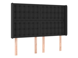 Headboard, Headboards Vidaxl Preto Couro Artificial (147 X 16 X 118/128 Cm)