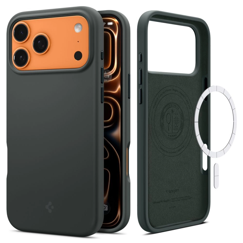 Capa De Silicone Spigen Fit Magsafe Para Iphone 17 Pro Com Proteção Magnética