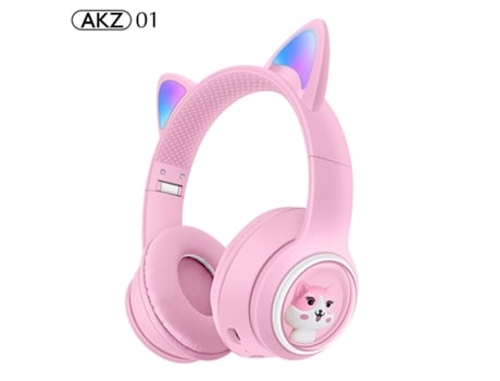 Auriculares Bluetooth 5.3 Supra-auriculares - Compatíveis Com Função De Chamada - Akz02 Rosa Winlauyet