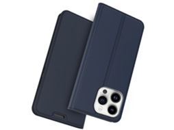Capa Para Iphone 15 Pro Max Pele Sintética Com Porta-cartões Azul