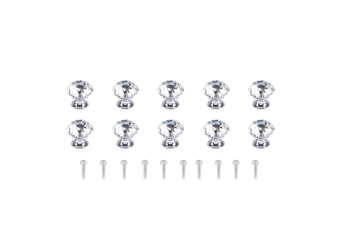 Laxiscreed Puxadores De Porta Em Cristal Diamante, Pacote Com 10 Peças Em Forma De Diamante Para Decoração Elegante