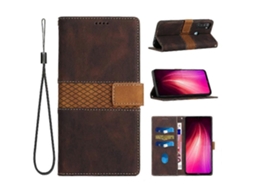 Capa Tipo Carteira Para Xiaomi Redmi Note 8 Com Suporte, Compartimento Para Cartão E Alça De Pulso - Fecho Magnético