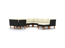 Garden Lounge Set, Garden Lounge Sets Vidaxl Preto Rattan / Vime (n/a)