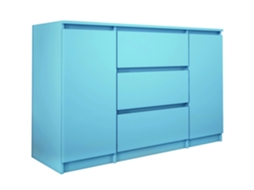 Cômoda Com 2 Portas E 3 Gavetas, 120 X 78 X 39 Cm, Cor: Azul 3E 3XE LIVING.COM