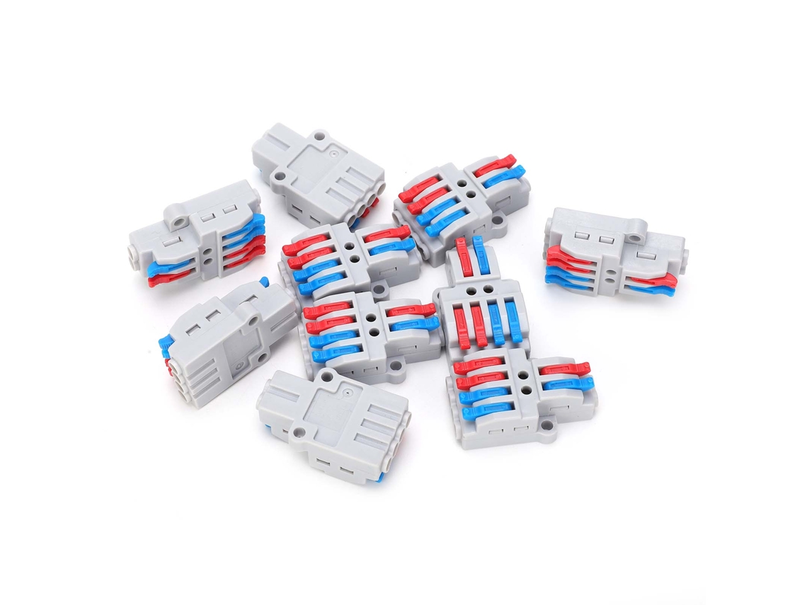 Conector De Condutor Eléctrico Laxiscreed 2 Em 4 Fora Com Orifícios De Fixação Para Instalação Segura
