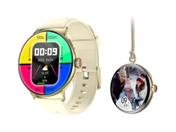 EKO Relógio Conectado Ip67 Bluetooth 5.2 com Bracelete de Silicone Bege
