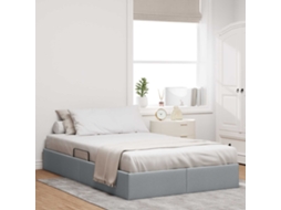 Vidaxl Estrutura De Cama Ottoman Cinzento-claro 120 X 200 Cm Tecido