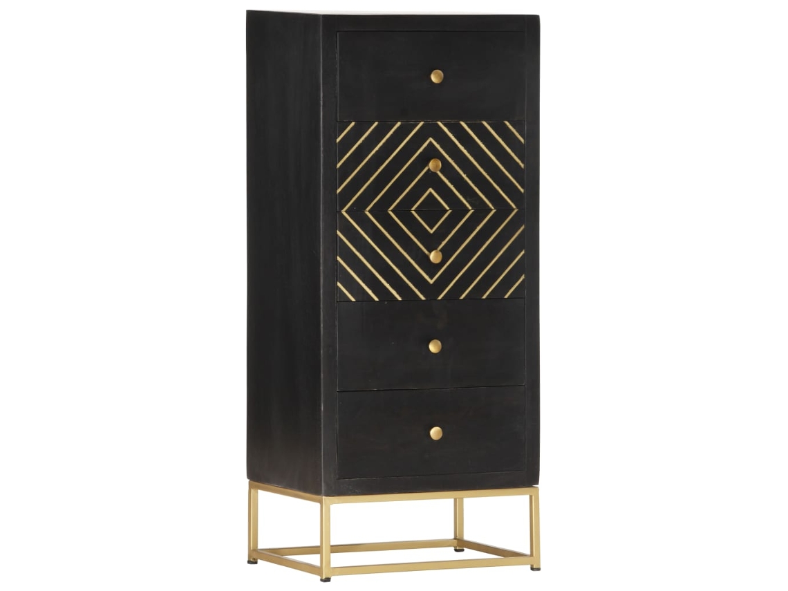 Drawer Cabinet, Drawer Cabinets Vidaxl Preto Madeira (n/a)