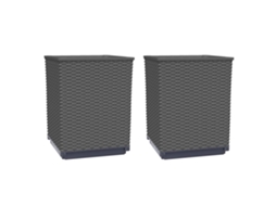 Conjunto 2 Canteiro Vidaxl Preto Polipropileno (30 X 30 X 37 Cm)