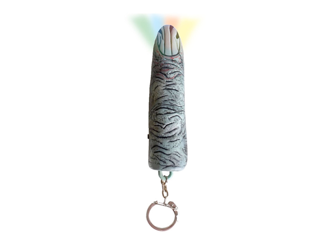 Adereço EUROCARNAVALES Chaveiro Dedo Zumbi Com Luz 2,55 X 2,55 X 9 Cm