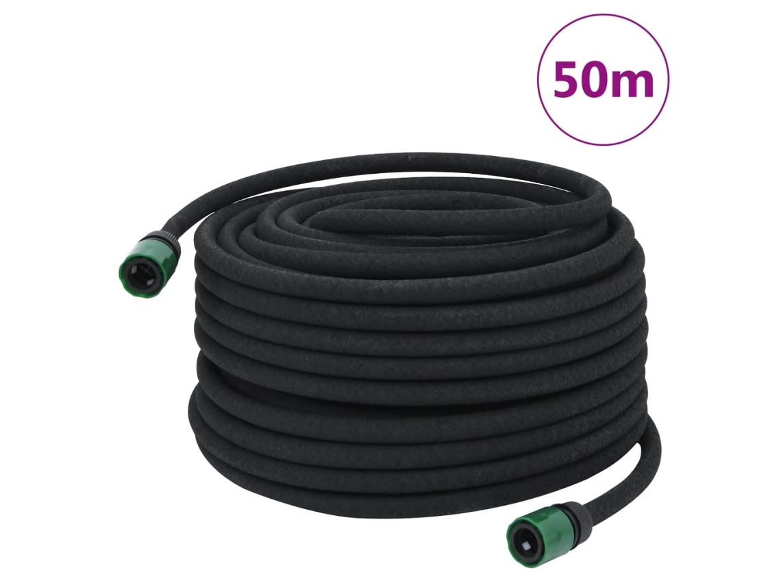Mangueira Para Rega Gota A Gota De Jardim 50 M Borracha Preto DKD HOME DECOR