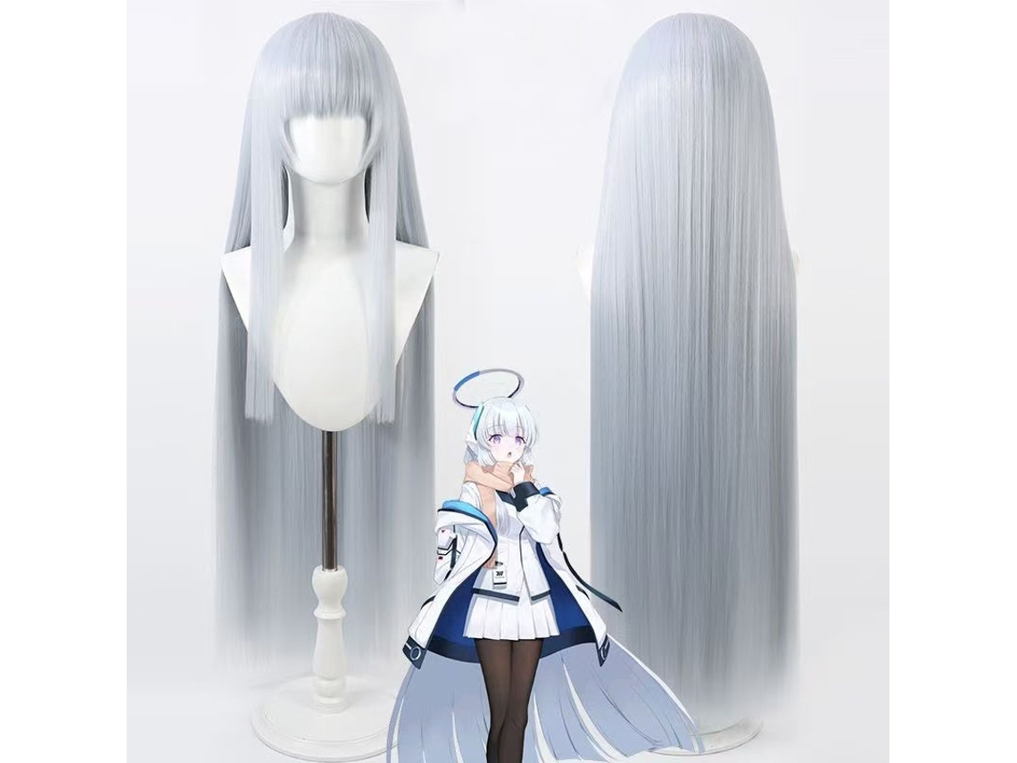 Peruca De Cosplay Ushio Noa | Cabelo Longo Prateado, Estilo Autêntico Para Fãs De Blue Archive