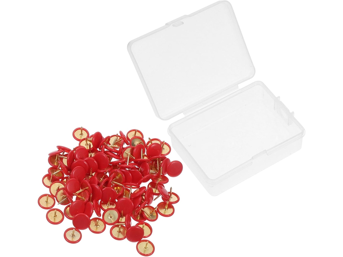 Red Tachinhas Para Escritório, 100 Unidades Planas Para Fixação Em Quadros De Cortiça