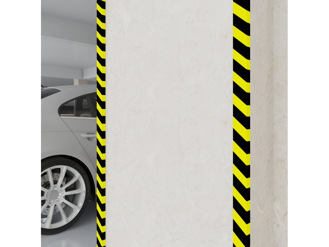 Vidaxl Protetores De Canto 2 Pcs 6x2x101,5 Cm Pu Amarelo E Preto
