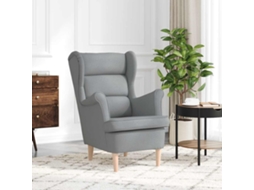 Vidaxl Cadeira Com Apoio De Braços 74x84x100 Cm Tecido Cinzento-claro