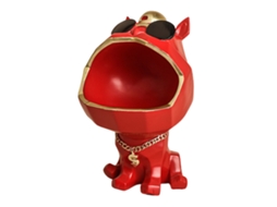 Laxiscreed Estátua De Cão Em Resina Big Mouth Com Caixa De Chaves Para Decoração De Entrada Vermelha