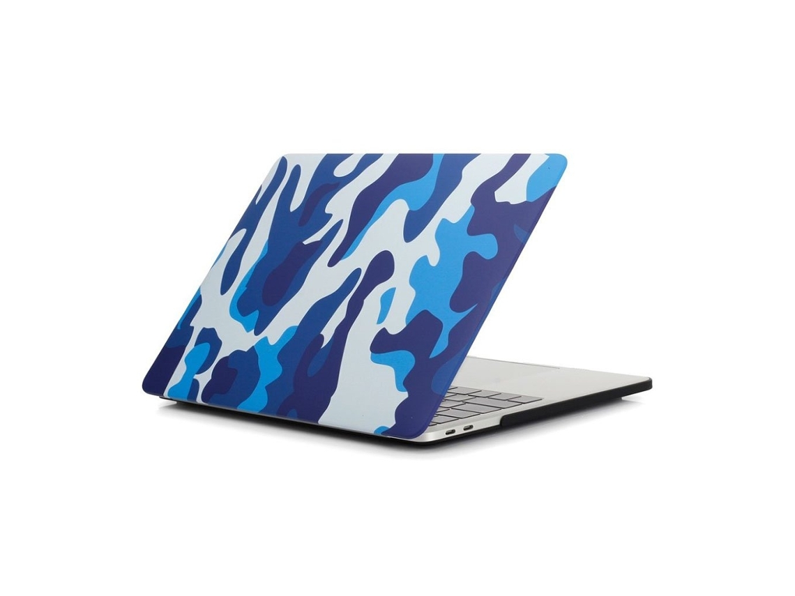 Macbook Pro 13 Polegadas 2016 A1706 A1708 Capa Protetora De Plástico Com Padrão Camuflado Azul Brilvibera