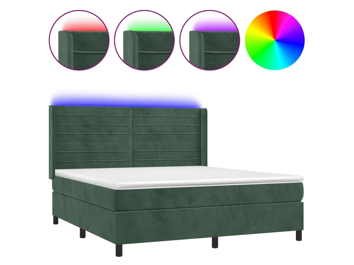 Box Spring Bed, Box Spring Beds Vidaxl Verde Veludo (180 X 200 Cm)
