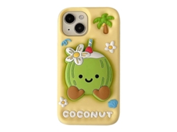 Capa De Celular De Silicone Para Iphone 16 Com Suporte De Coco 3d Em Desenho Animado.