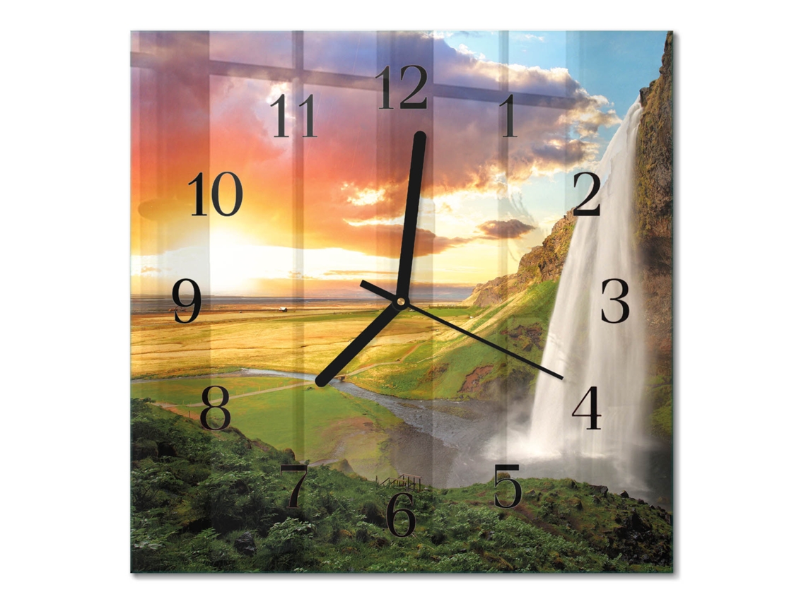 Relógio De Parede De Vidro Multicor Espelharte (30x30 Cm)