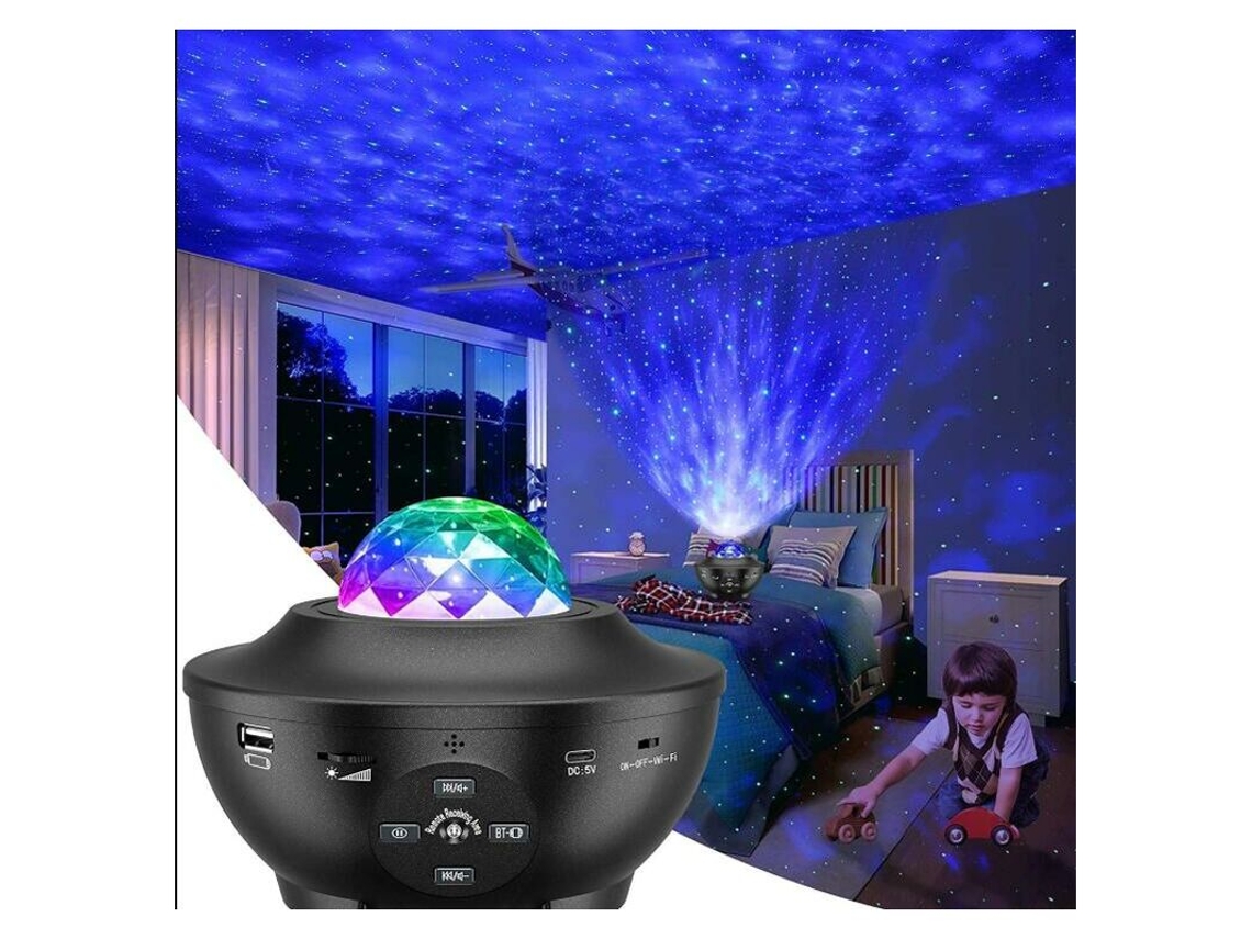 Projetor Oceano com Céu Estrelado, Bluetooth, Música para Quarto, Infantil AQUAFORGE