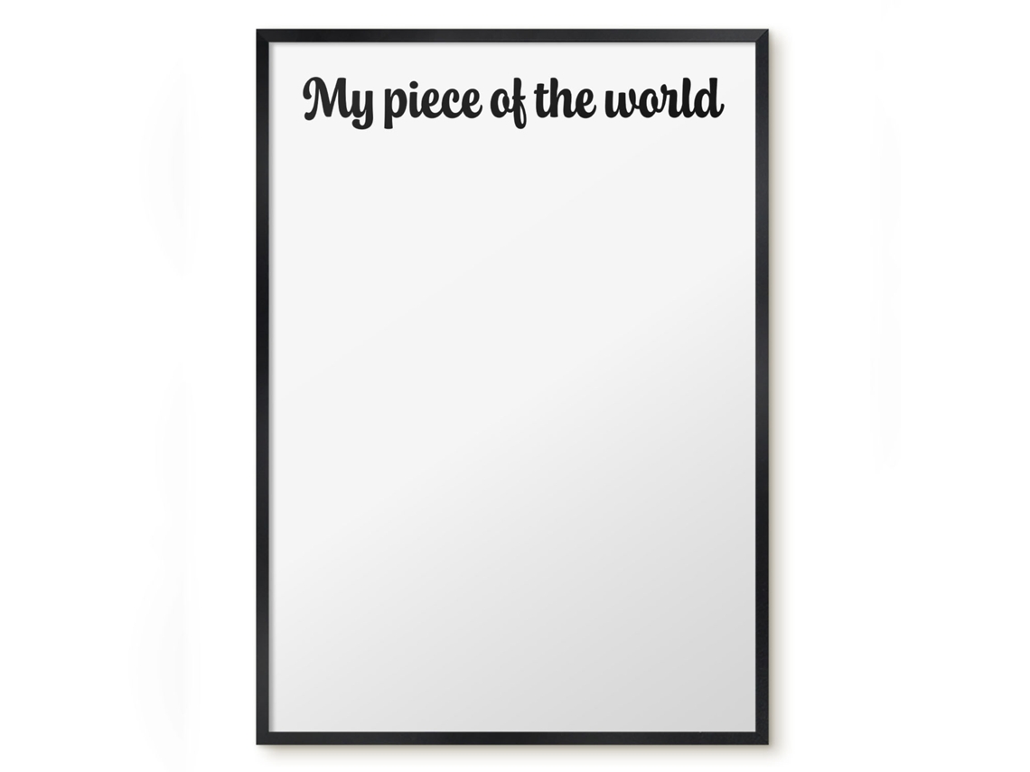 Quadro magnético de parede "Meu Pedaço do Mundo" para quarto Espelharte (50x70 cm)