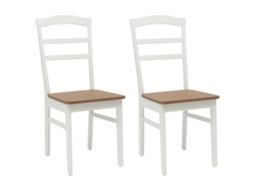 Vidaxl Cadeira De Jantar 2 Pcs Branco E Natural