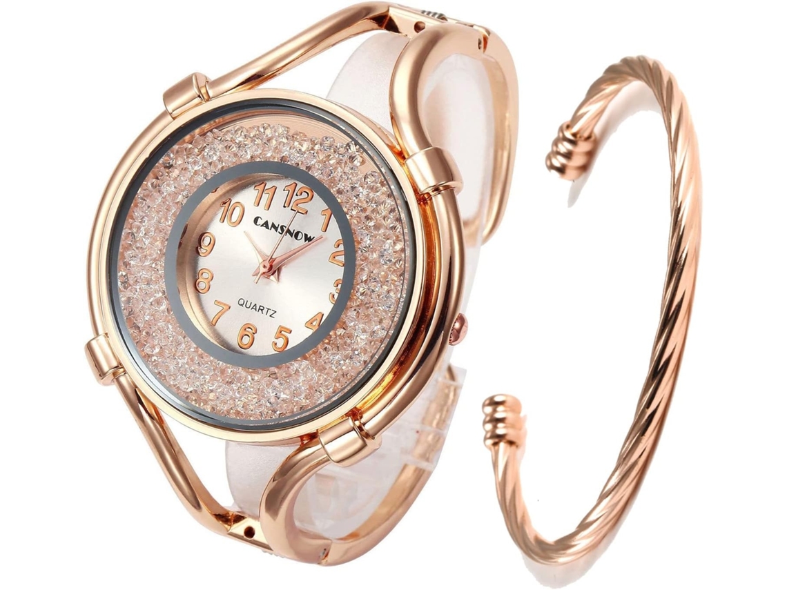 Lurelia Relógio Feminino, Movimento De Quartzo, 6,2 Polegadas, Aço Inoxidável, Dourado