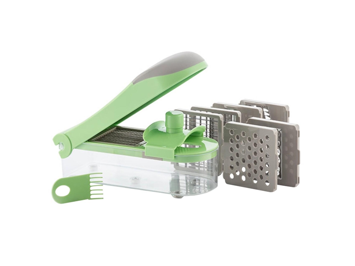 Lurelia Cortador Legumes 7 Lâminas Aço Inoxidável Proteção Manual 8,5 X 11,5 Cm Verde Para Frutas