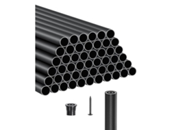 Conjunto De 51 Varões De Alumínio Preto Ø19mm Para Gradeamentos E Escadas, Resistente À Corrosão Tekmaquinas