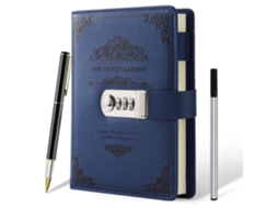 Agenda A5 com Cadeado e Caneta, Caderno Recarregável com Combinação, Presente Vintage BRILVIBERA