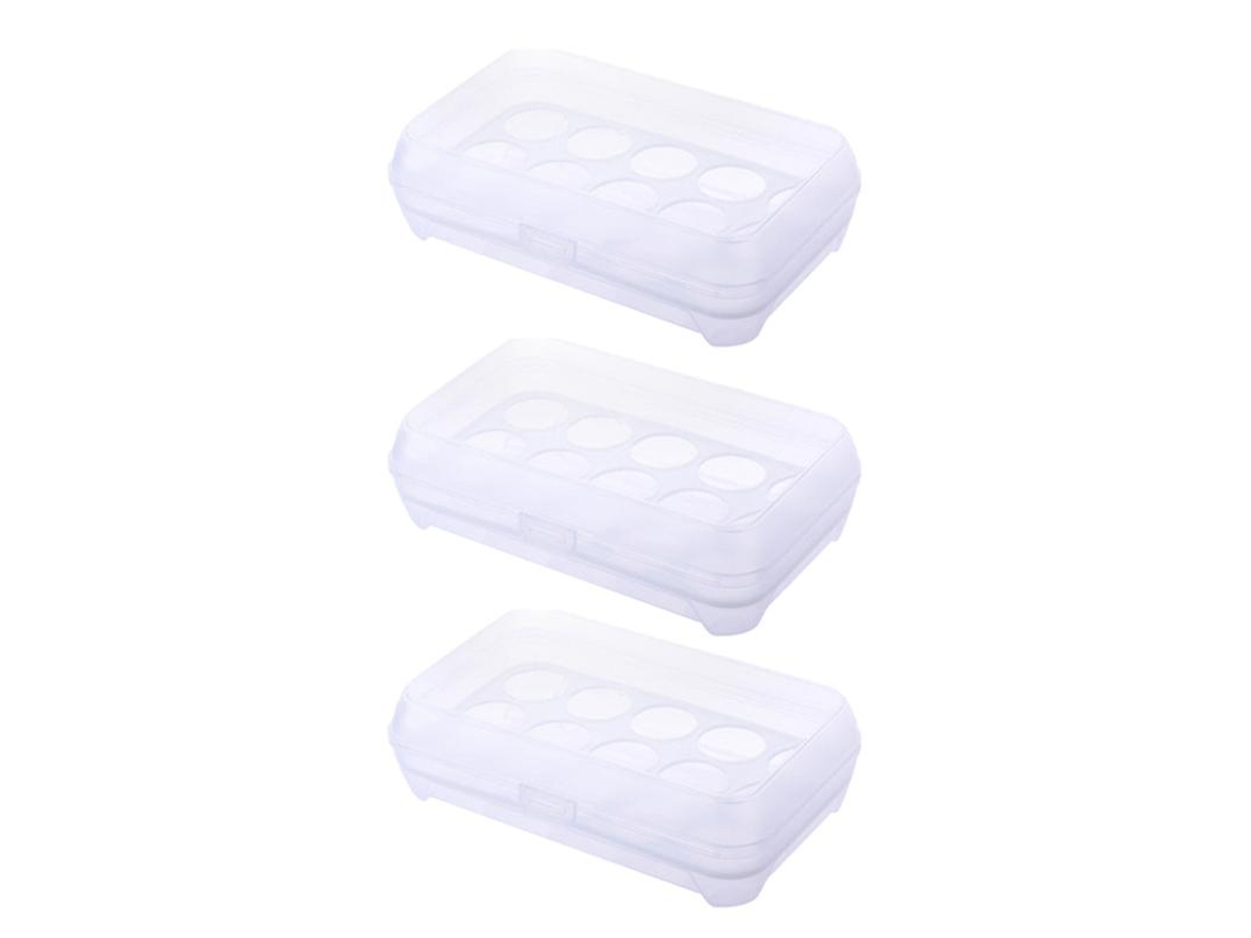 3pcs Porta Ovos De Plástico Allinless