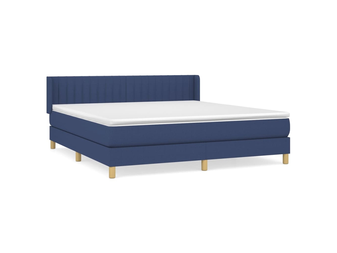 Cama com Molas/colchão 180x200 Cm Tecido Azul MAISON EXCLUSIVE