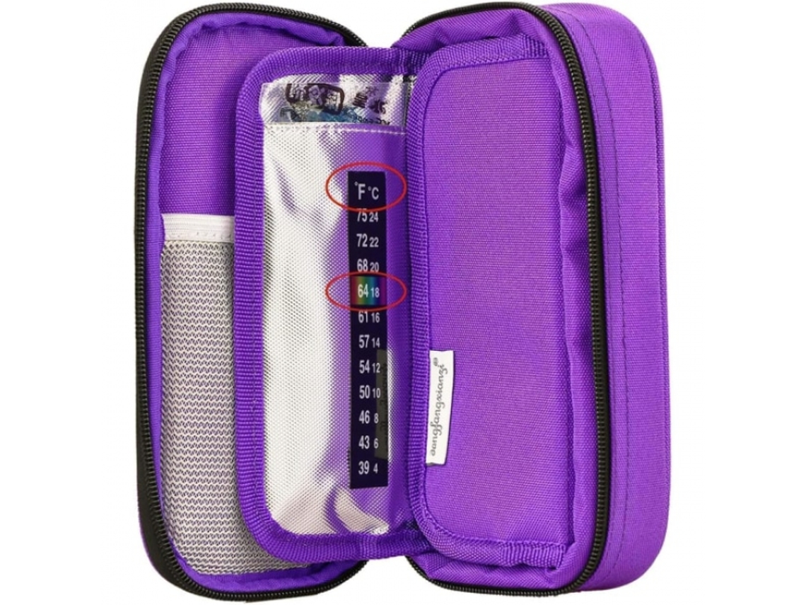 Bolsa Térmica Para Insulina E Diabetes Bolsa Térmica Portátil Para Diabetes Com 2 Lâmpadas Térmicas Slowmoose