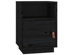 Bedside Cabinet, Bedside Cabinets Vidaxl Preto Madeira De Pinho (n/a)