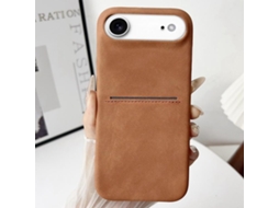 Capa Para Iphone 17 Air - Pele De Carneiro Genuína Com Compartimento Para Cartão