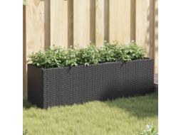 Vidaxl Floreira De Jardim Com 3 Vasos 2pcs 105x30x32 Cm Vime Pe Preto