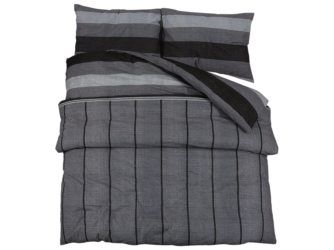 Duvet Cover Set, Duvet Cover Sets Vidaxl Cinzeto Algodão (200 X 200 Cm + 60 X 70 Cm)