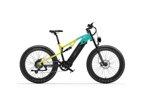 Bicicleta Elétrica Amarelo 750 W Motor 20Ah Bateria 26 Polegadas Pneu Gordo Bicicleta de Montanha BENFUTO Lankeleisi Rv800 Plus