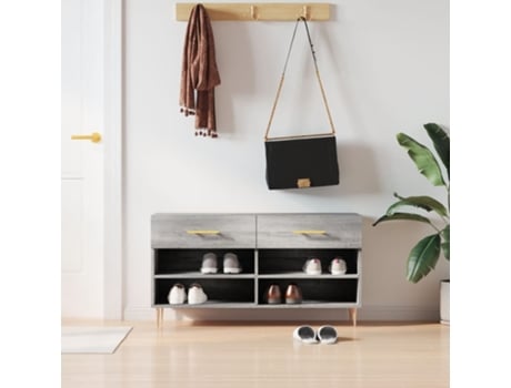 Banco Sapateira 102X35X55 Cm Derivados Madeira Cinzento Sonoma VIDAXL