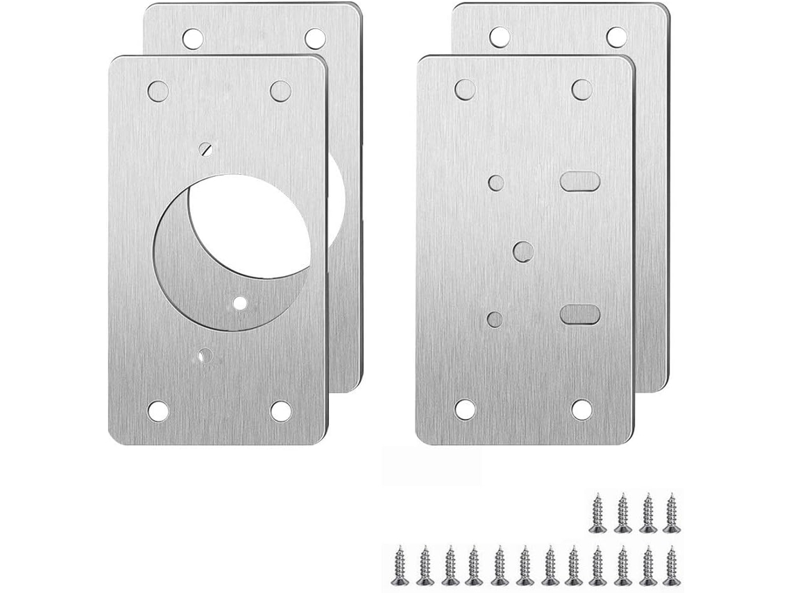 Ferramenta De Reparo Dobradiças Armário Em Aço Inoxidável, 10 Pares De Placas Para Fixação E Segurança Portas Dobradiças