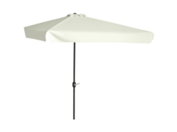 Guarda-sol De Parede Semicircular Para Terraço E Jardim Com Manivela, 2,5 X 2,3 M, Creme