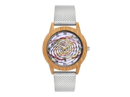 Reloj De Pareja Unisex De Cuarzo Con Correa De Silicona Malla Y Dial Redondo (plata)