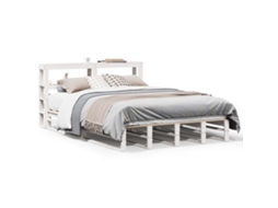 Bed Frame, Bed Frames Vidaxl Branco Madeira De Pinho (150 X 200 Cm)