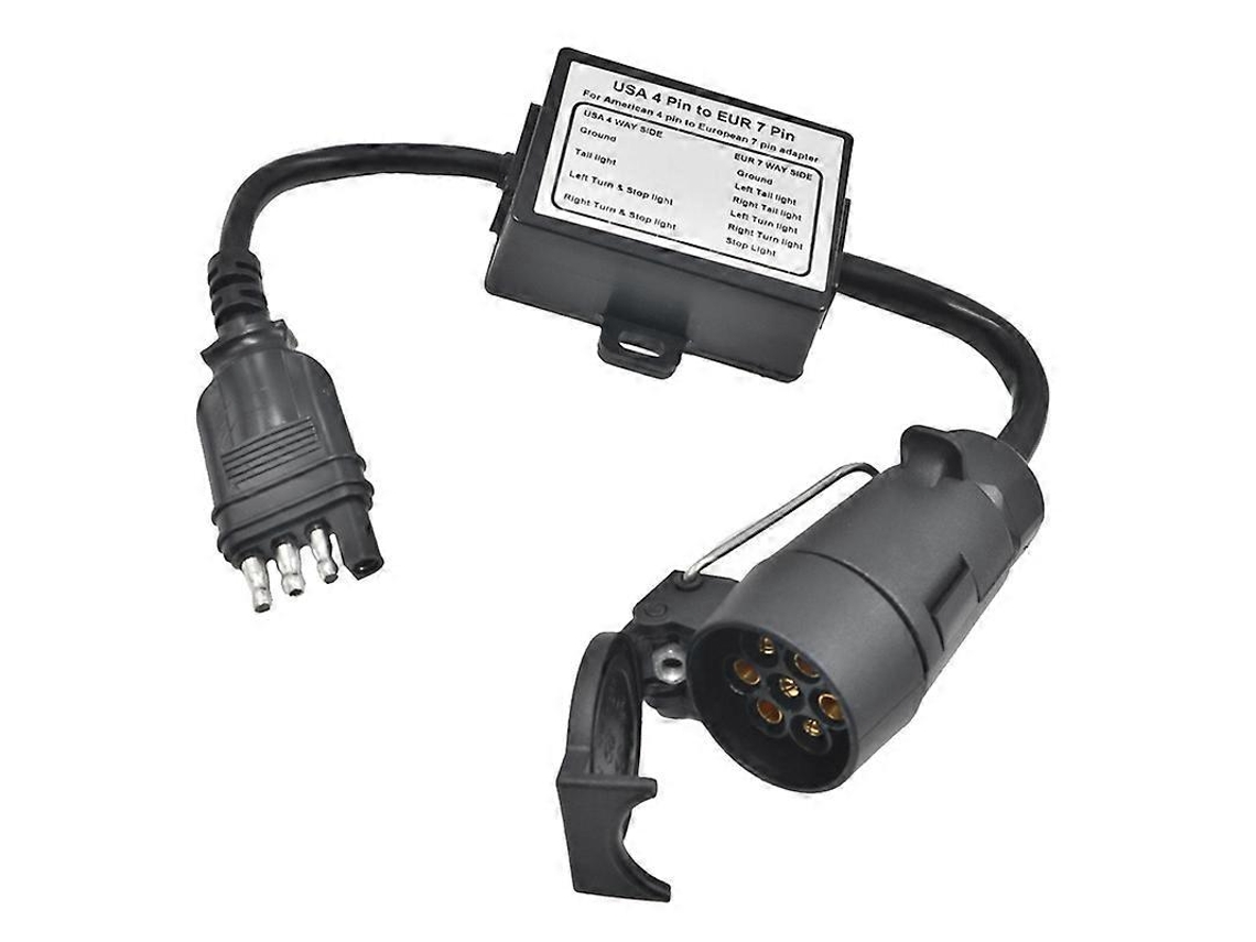 Adaptador De Circuito Conversor De Luzes De Reboque De 4 Para 7 Pinos Com Plugue Plano De 4 Pinos Para Plugue Plano De 7 Pin Aquaforge (eua)